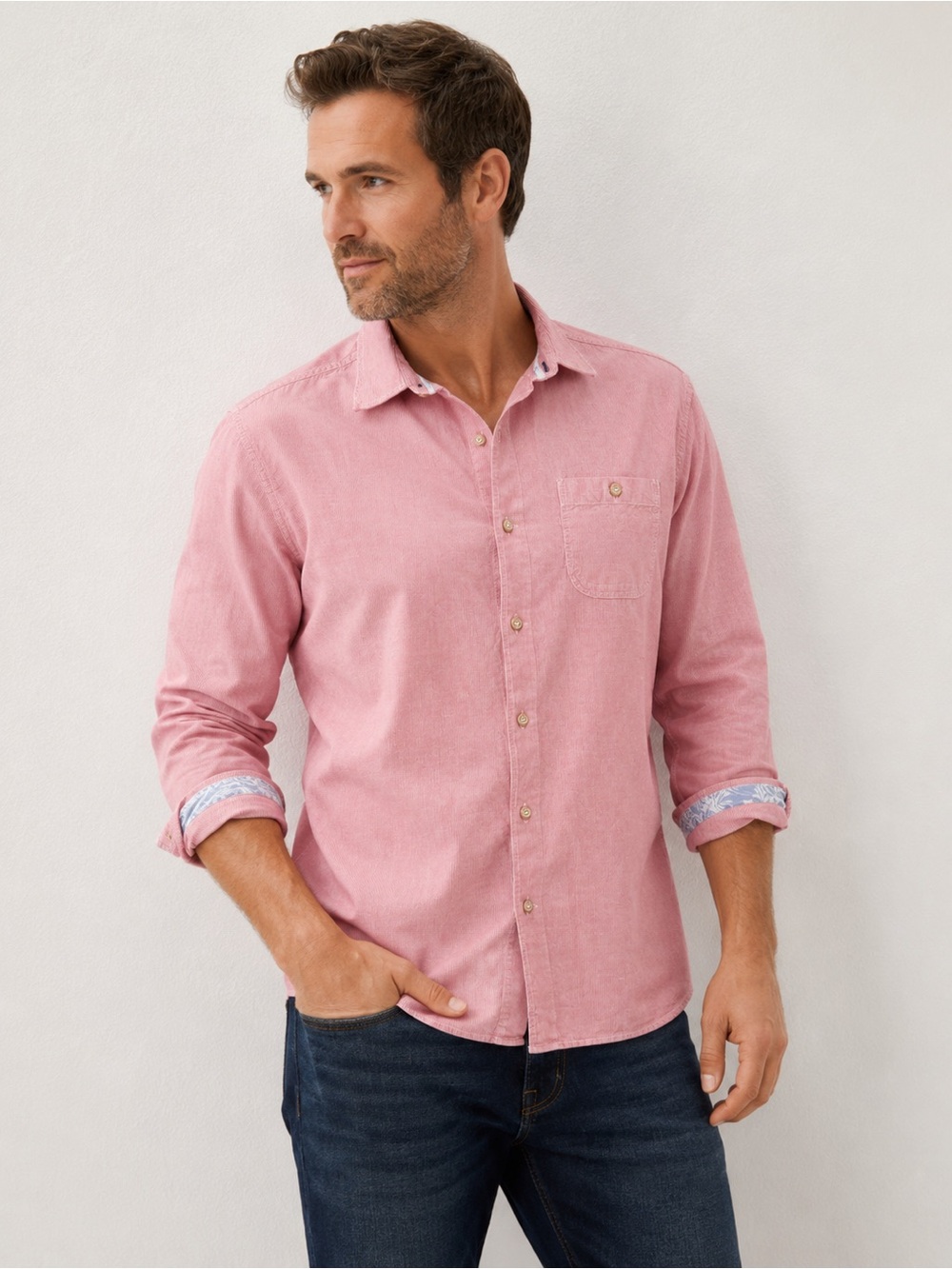 Tommy Bahama linen Tencel Men's Dusty Pink Long-Sleeve Button-Down Shirt L
